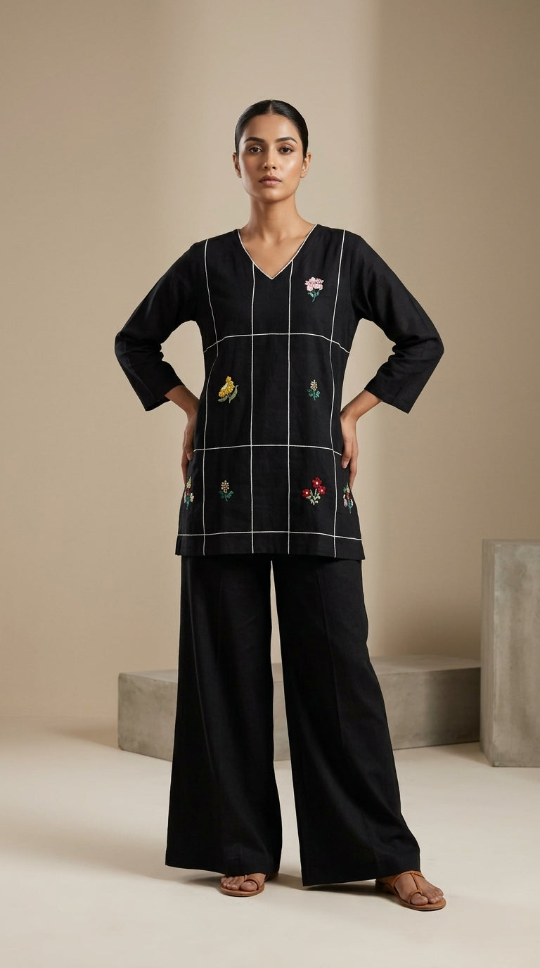 Midnight Garden Embroidered Co-ord Set