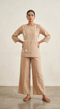 Sand Bloom Embroidered Co-ord Set
