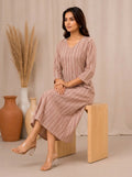 Dusty Rose Striped One-Piece Dress