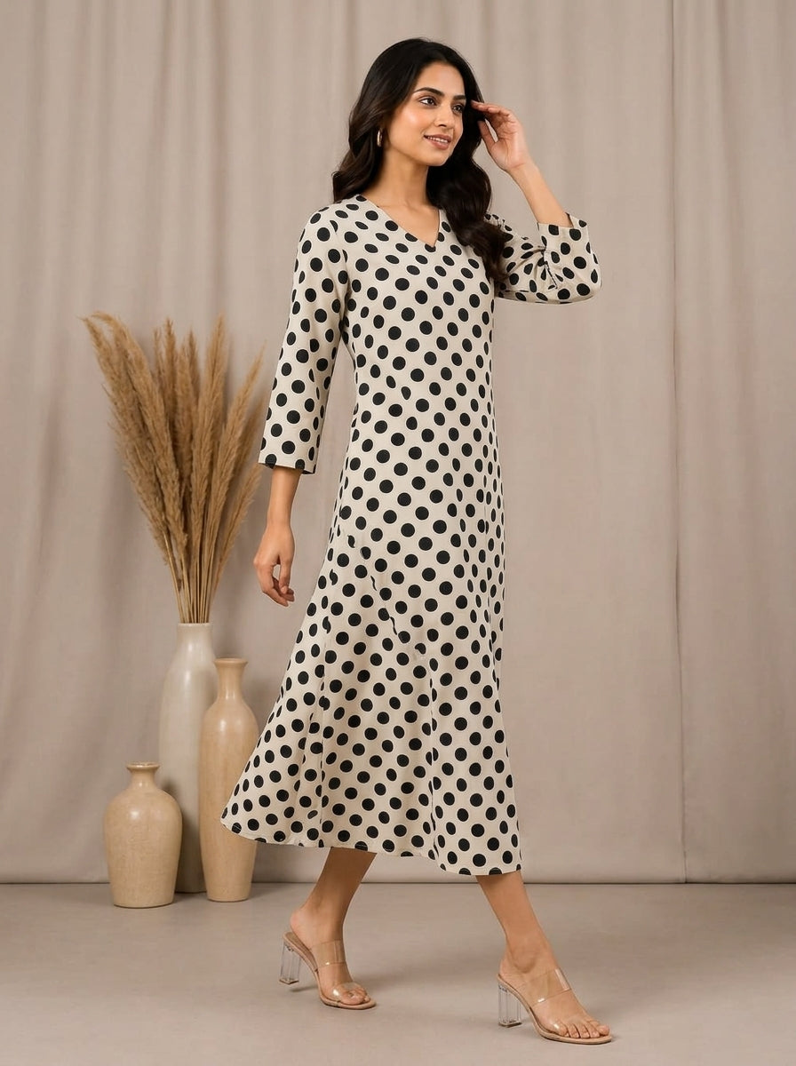 Classic Polka Dot One-Piece Dress