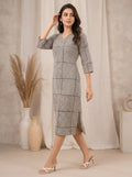 Monochrome Gridline One-Piece Dress