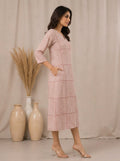 Blush Gridline Midi One-Piece Dress