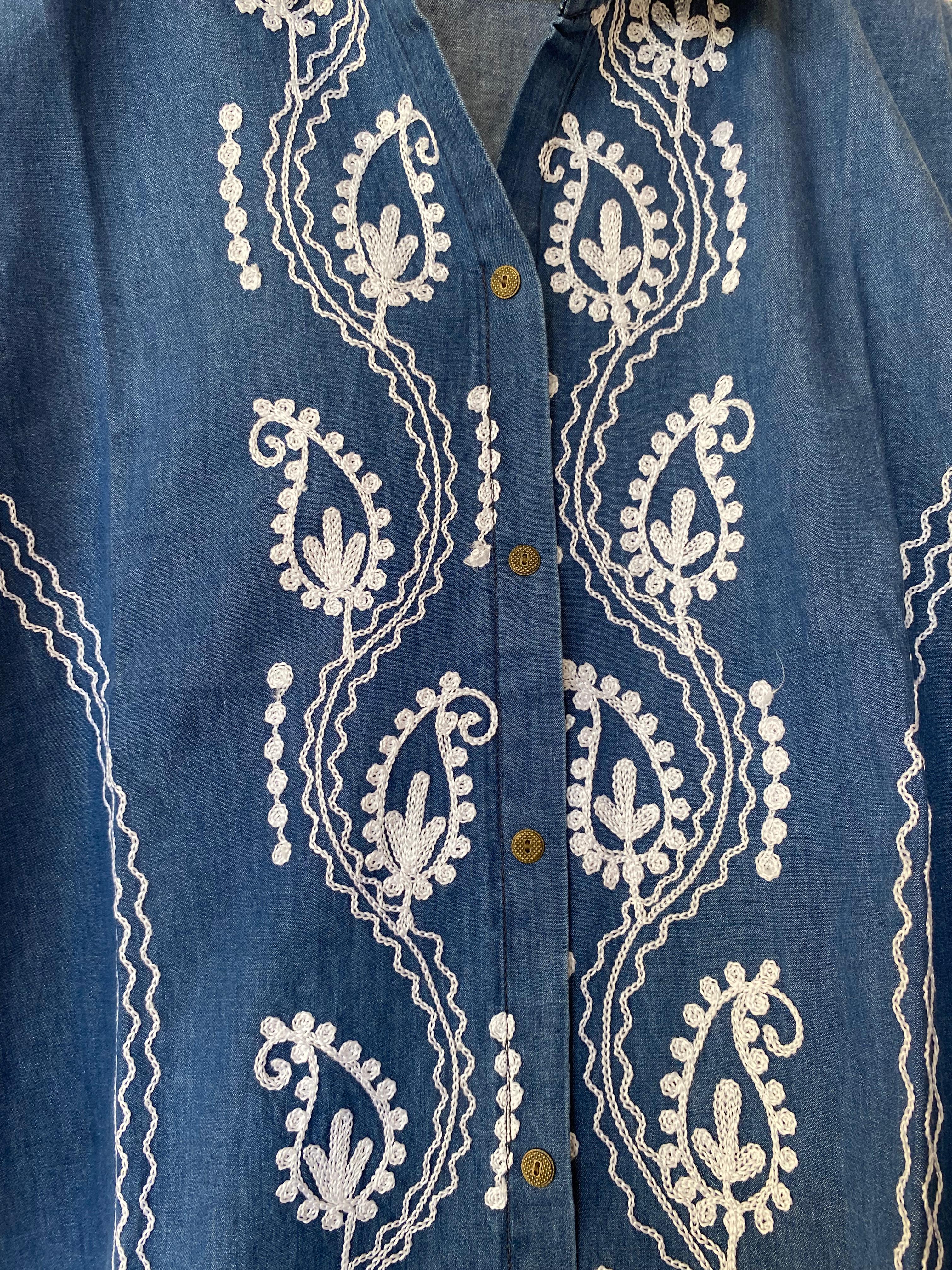 Denim Embroidered Co-ord Set