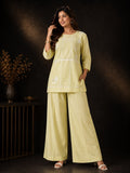 Lemon Bloom Embroidered Co-ord Set