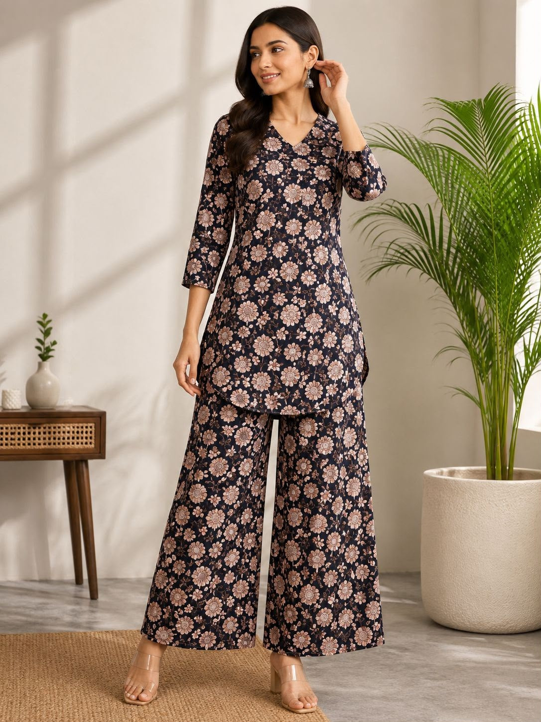 Midnight Blossom Printed Co-ord Set