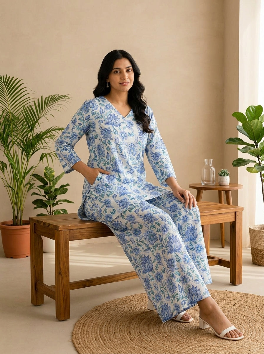 Azure Garden Floral Co-ord Set