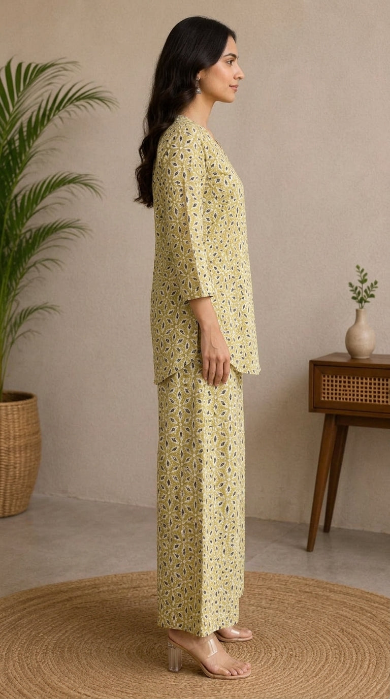 Olive Leaf Printed Co-ord Set